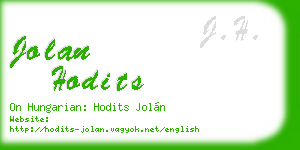 jolan hodits business card